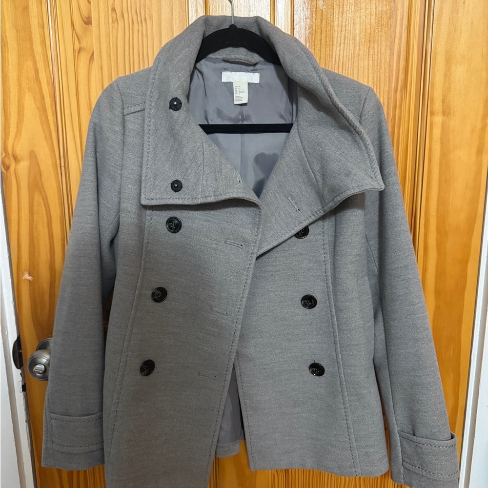 H&M Classic Gray Pea Coat